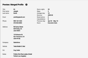 Merged Hotel Guest Profile