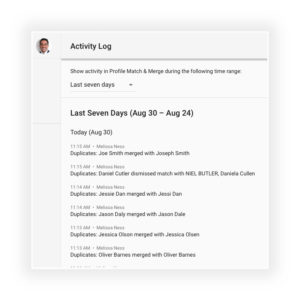 Profile Match & Merge Activity Log | RoomKeyPMS